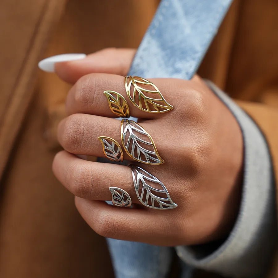 18K Gold Leaf Ring – Vintage Nature Elegance - Nikoleit
