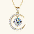 925 Silver Moonlight Moissanite Necklace – Celestial Elegance Edition - Nikoleit