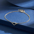 925 Sterling Silver Bracelet – Heart Shape, 18K White & Gold Plated - Nikoleit