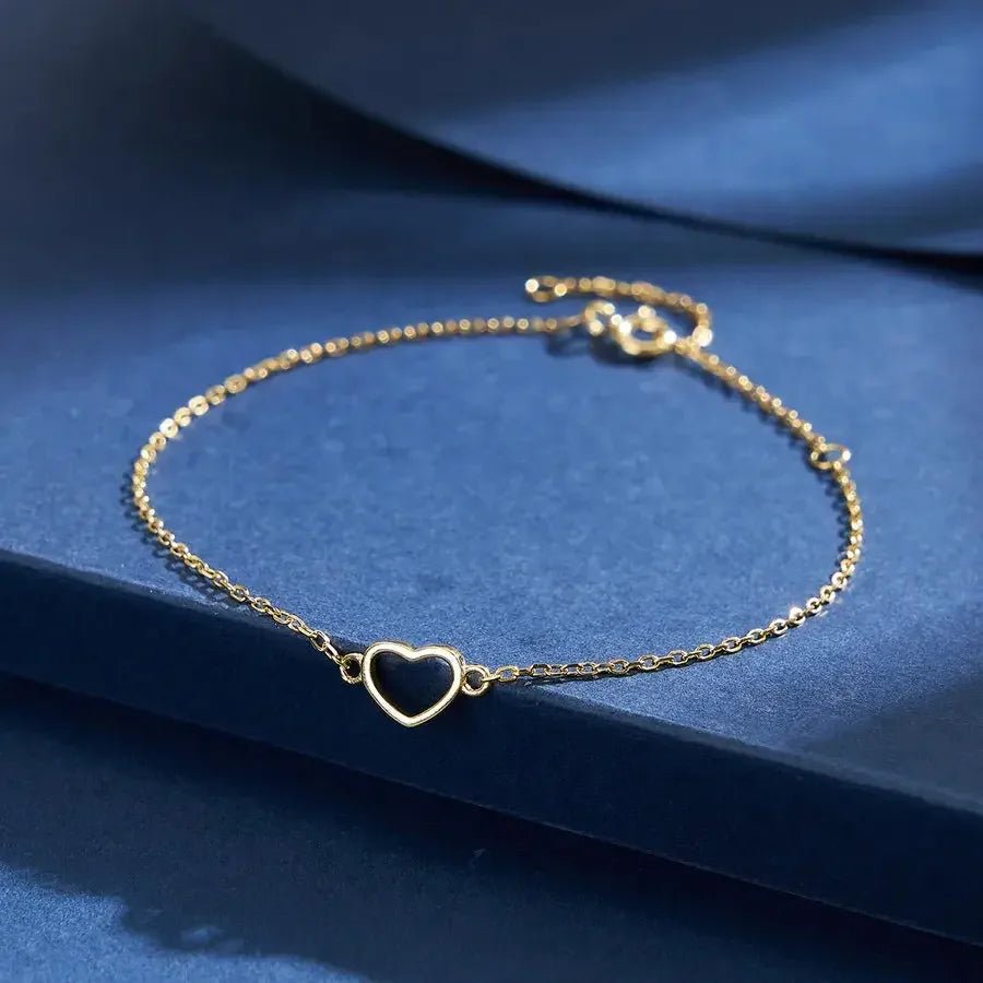 925 Sterling Silver Bracelet – Heart Shape, 18K White & Gold Plated - Nikoleit