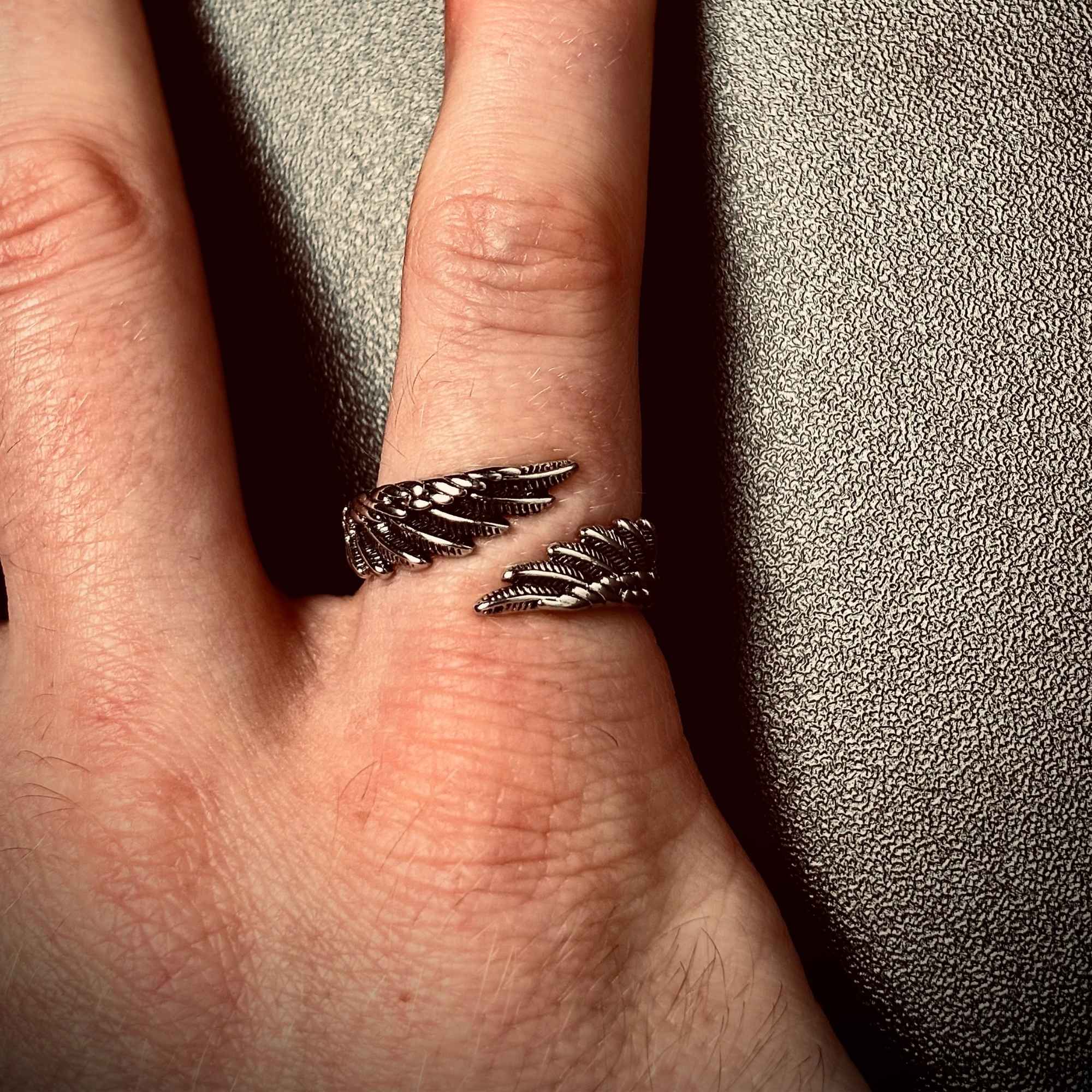 Bague rétro argentée Aerialis Wing™