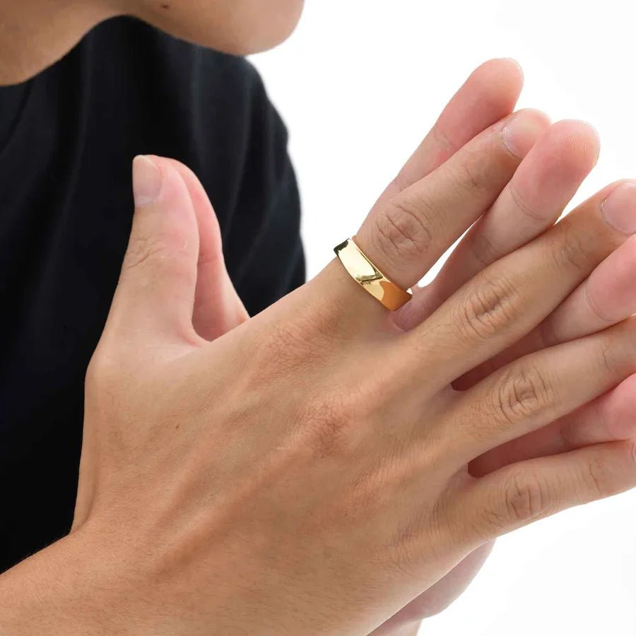 Apex Geometry™ Men’s 18K Gold PVD Stainless Steel Ring - Nikoleit