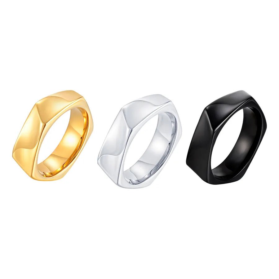 Apex Geometry™ Men’s 18K Gold PVD Stainless Steel Ring - Nikoleit