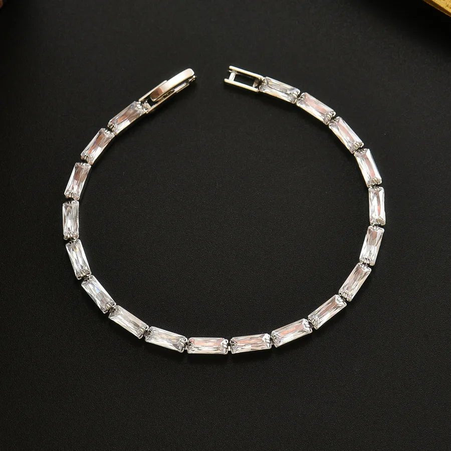 Apex Radiant™ Rhodium - Plated Men’s Tennis Bracelet - Nikoleit