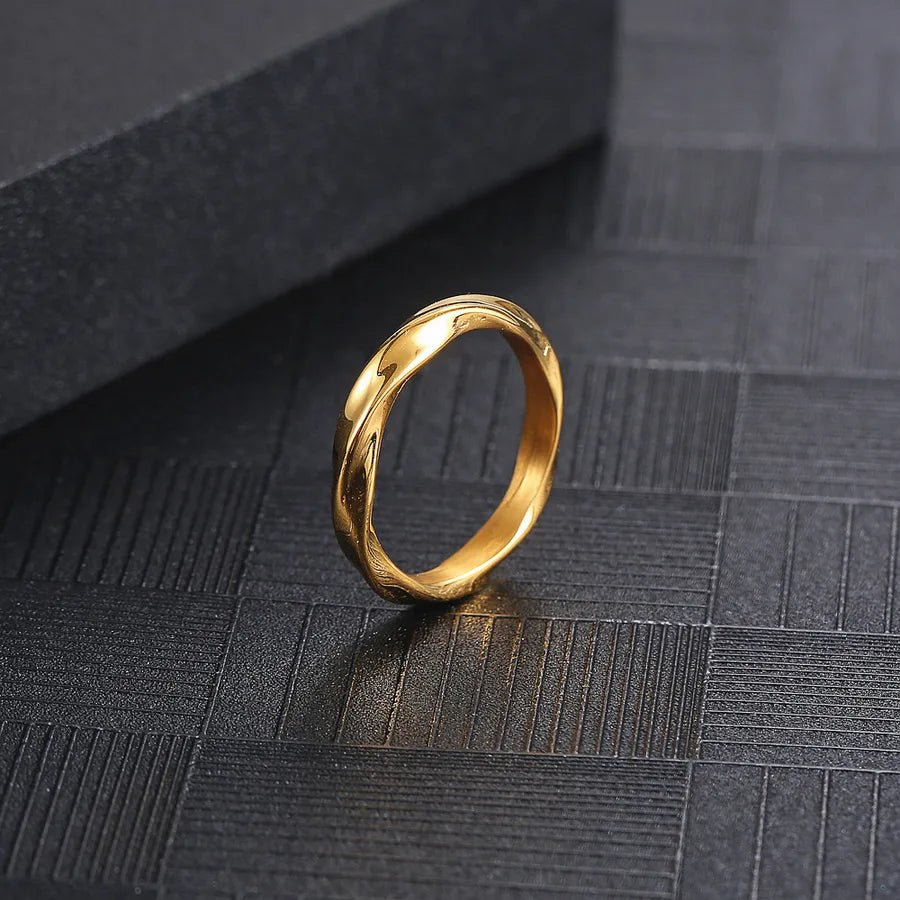Aureum Line™ 18K Gold Plated Stainless Steel Unisex Ring - Nikoleit