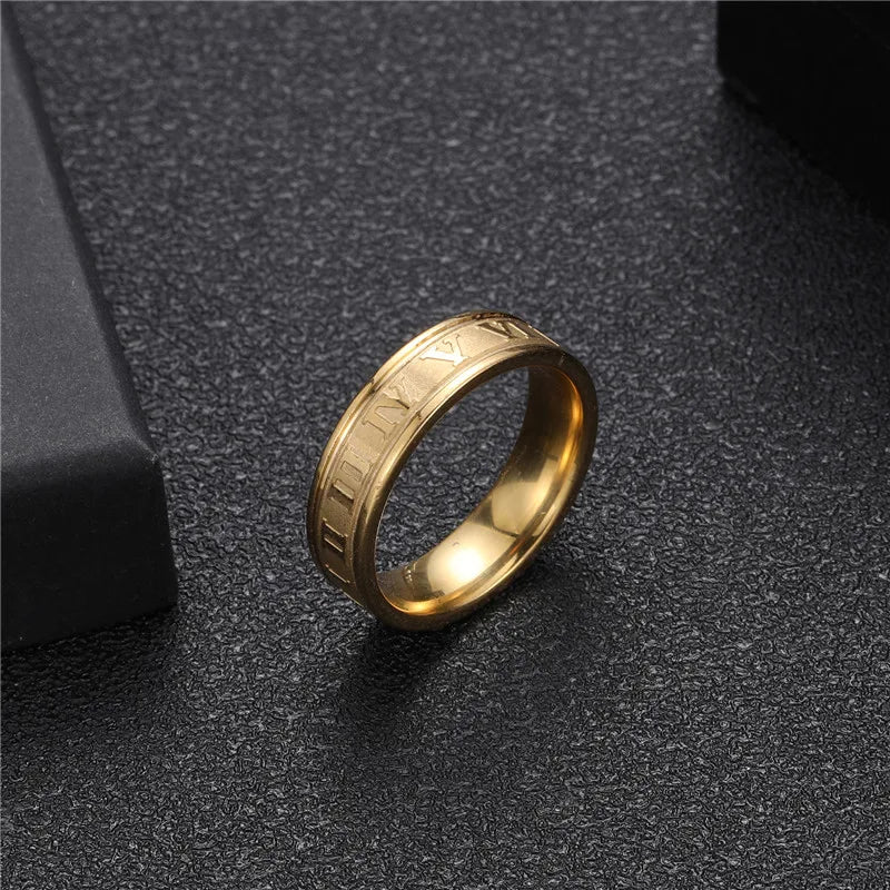 Aureus Round™ 18K Gold - Plated Men’s Stainless Steel Ring - Nikoleit