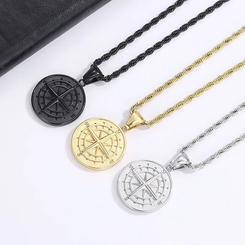 Compass Pendant Necklace – Titanium Steel Edition - Nikoleit