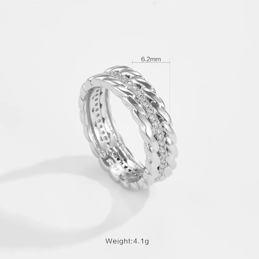 Elegant European Design Zircon Ring Vintage Style Gold Plated 18K Simple Fashion Women's Ring Irregular Design Daily Wear - Nikoleit