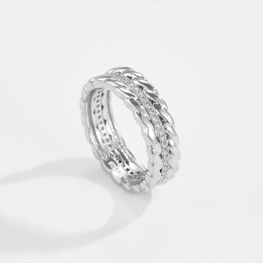 Elegant European Design Zircon Ring Vintage Style Gold Plated 18K Simple Fashion Women's Ring Irregular Design Daily Wear - Nikoleit