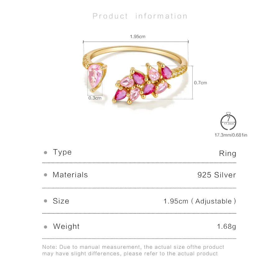 Élise Curve™ S925 Gold - Plated Adjustable Zircon Ring - Nikoleit