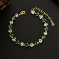 Emerald Green Zircon Chain Bracelet – Gold Edition - Nikoleit