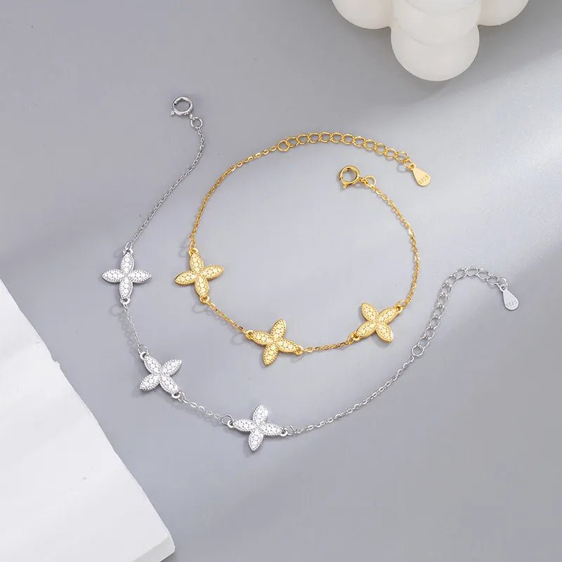 Fleur de Chance™ S925 Silver Four - Leaf Clover Bracelet - Nikoleit