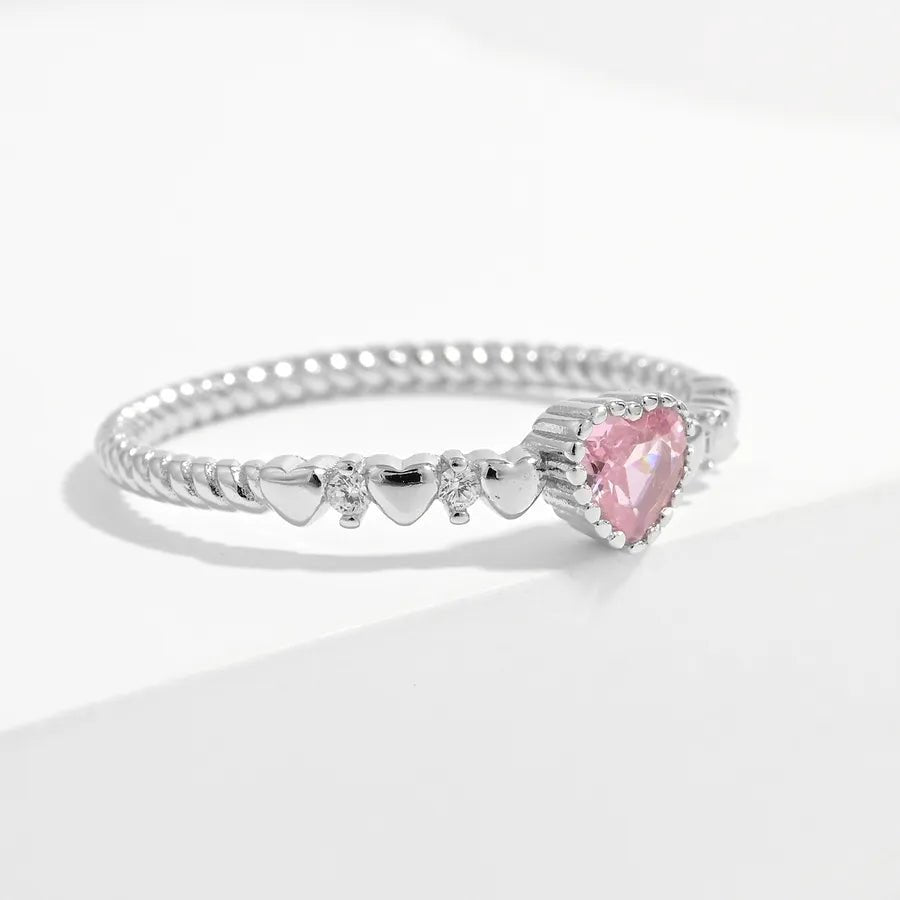 Fleur de Cœur™ Platinum - Plated Zircon Ring - Nikoleit