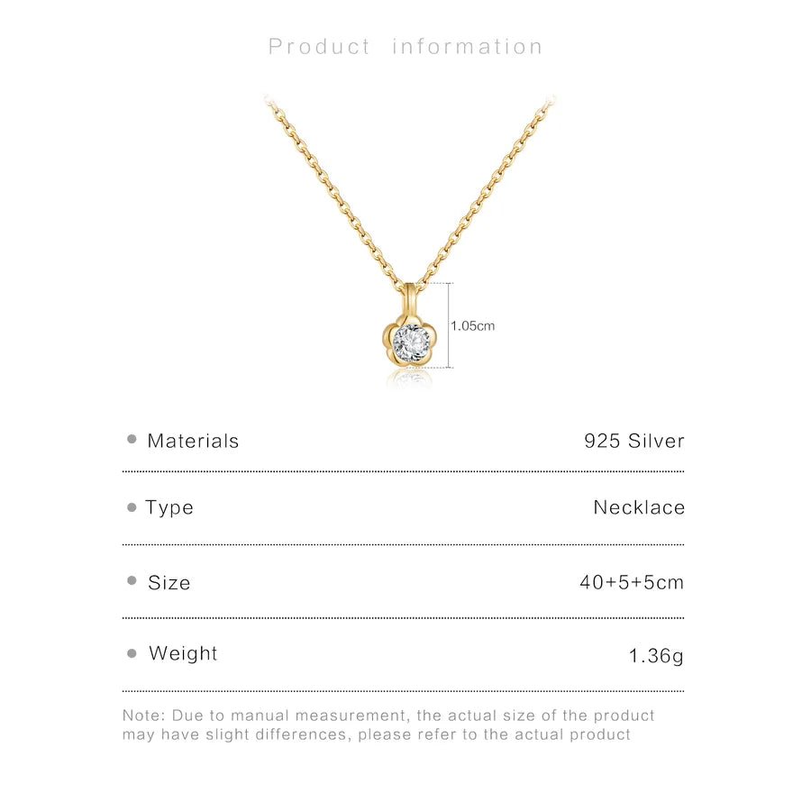 Fleur Petite™ S925 Gold - Plated Zircon Flower Necklace - Nikoleit