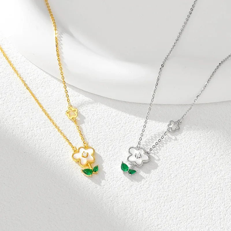 Fleur Rencontre™ S925 Diamond - Embedded Flower Pendant Necklace - Nikoleit