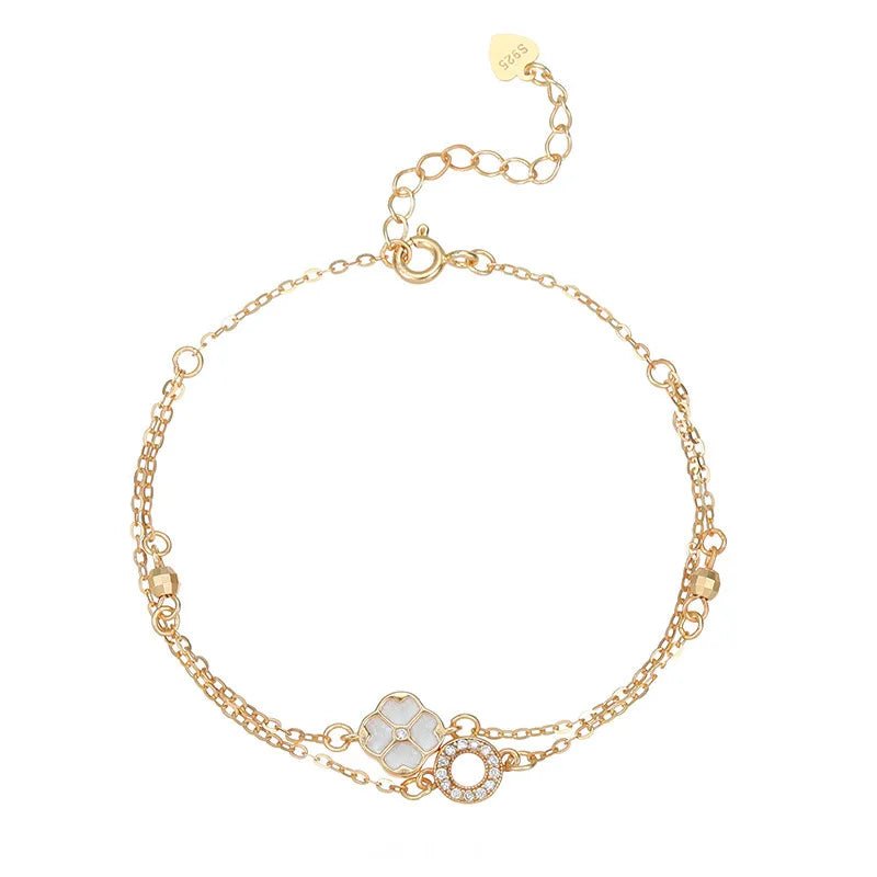 Fortune Doux™ S925 Double - Layer Four - Leaf Clover Bracelet - Nikoleit