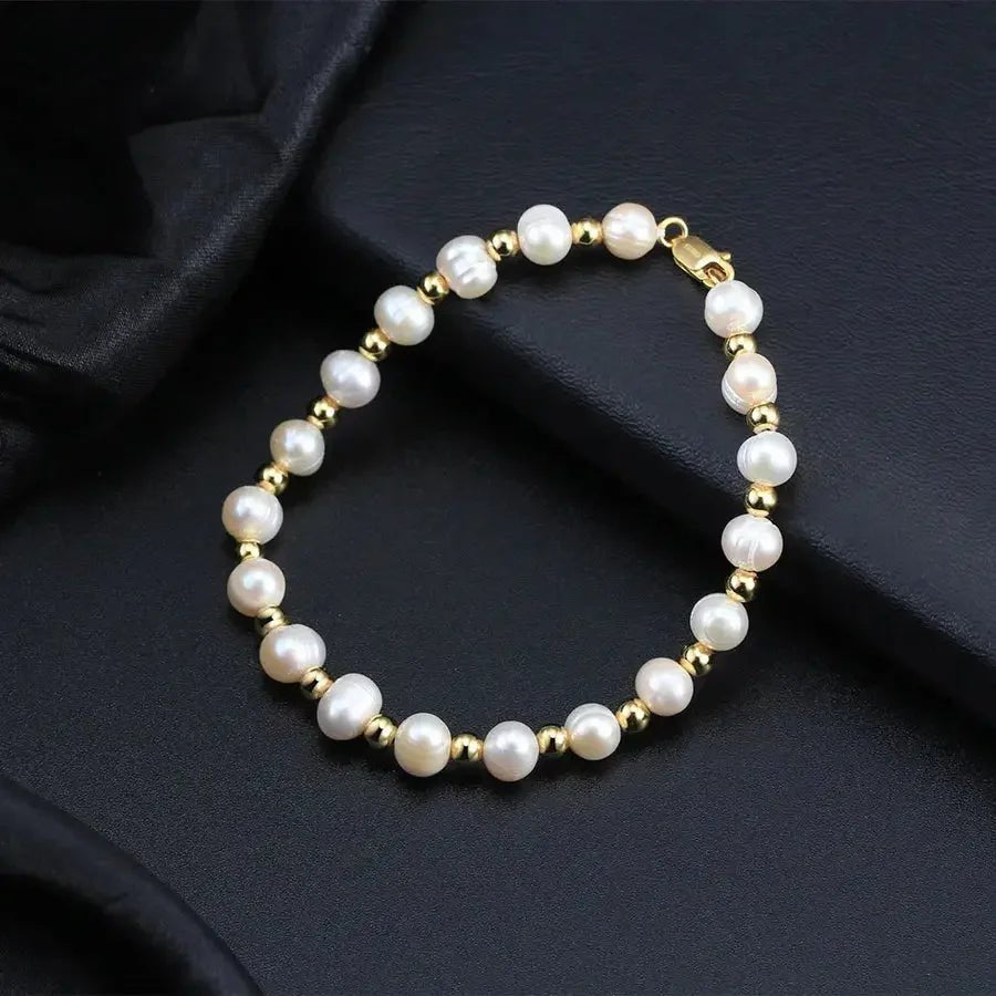Freshwater Pearl Bracelet – Sterling Silver, Minimalist Design - Nikoleit