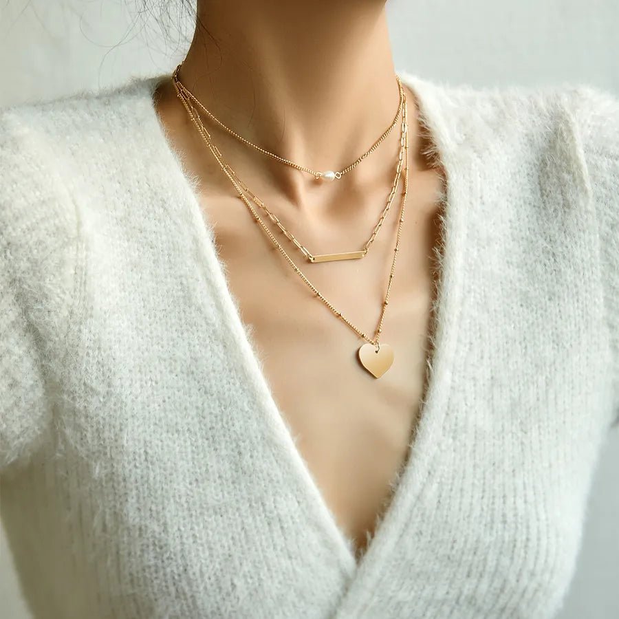 Layered Butterfly & Heart Necklace – Summer Glow Edition - Nikoleit