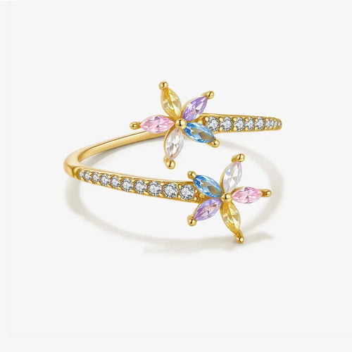 Linéa Luxe™ S925 Adjustable Zircon Open Ring - Nikoleit