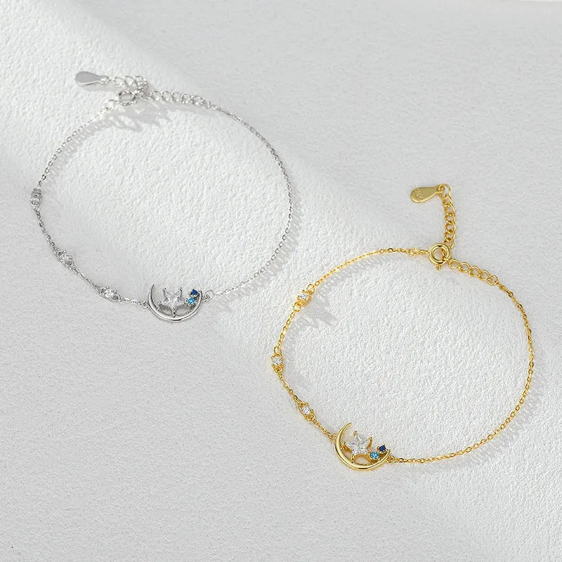 Luna Étoile™ S925 Diamond - Embedded Moon & Star Bracelet - Nikoleit