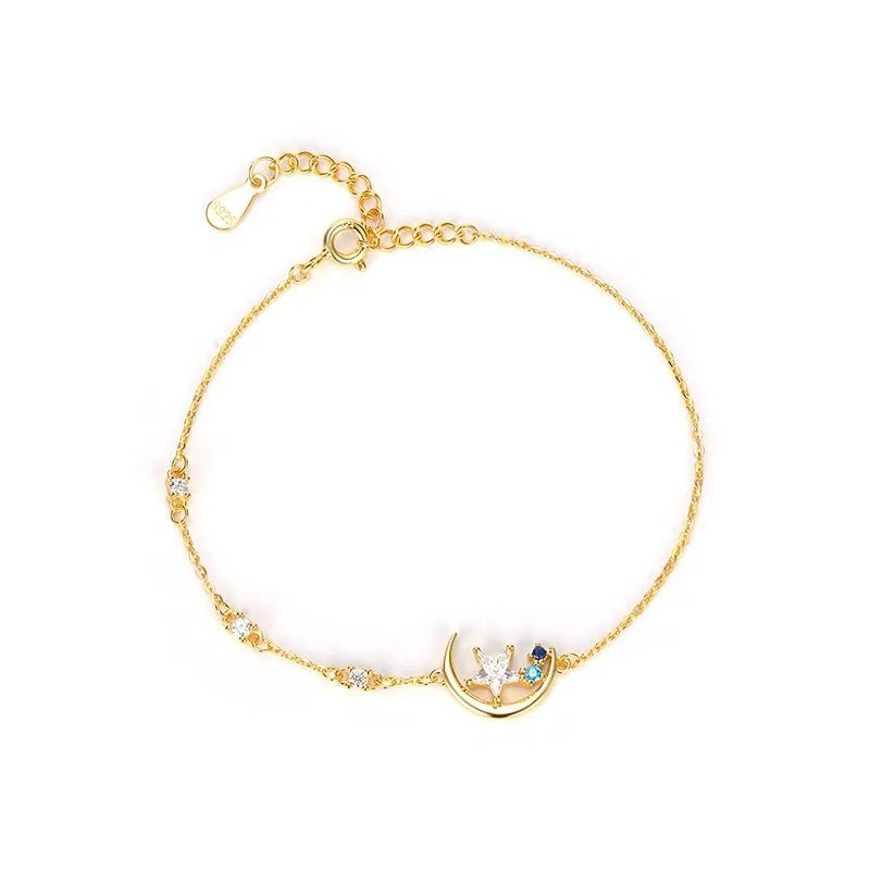 Luna Étoile™ S925 Diamond - Embedded Moon & Star Bracelet - Nikoleit