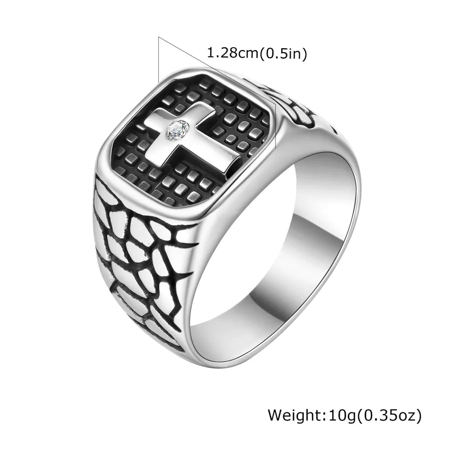 Men’s Cross Signet Ring – 304 Stainless Steel Edition - Nikoleit