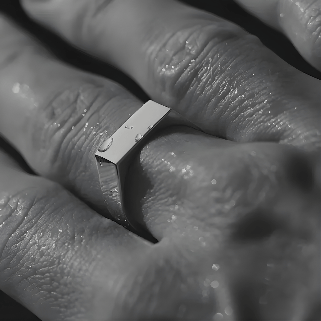 Men’s Geometric Open Ring – 18K Gold & White Gold Edition - Nikoleit