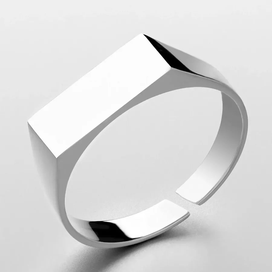 Men’s Geometric Open Ring – 18K Gold & White Gold Edition - Nikoleit