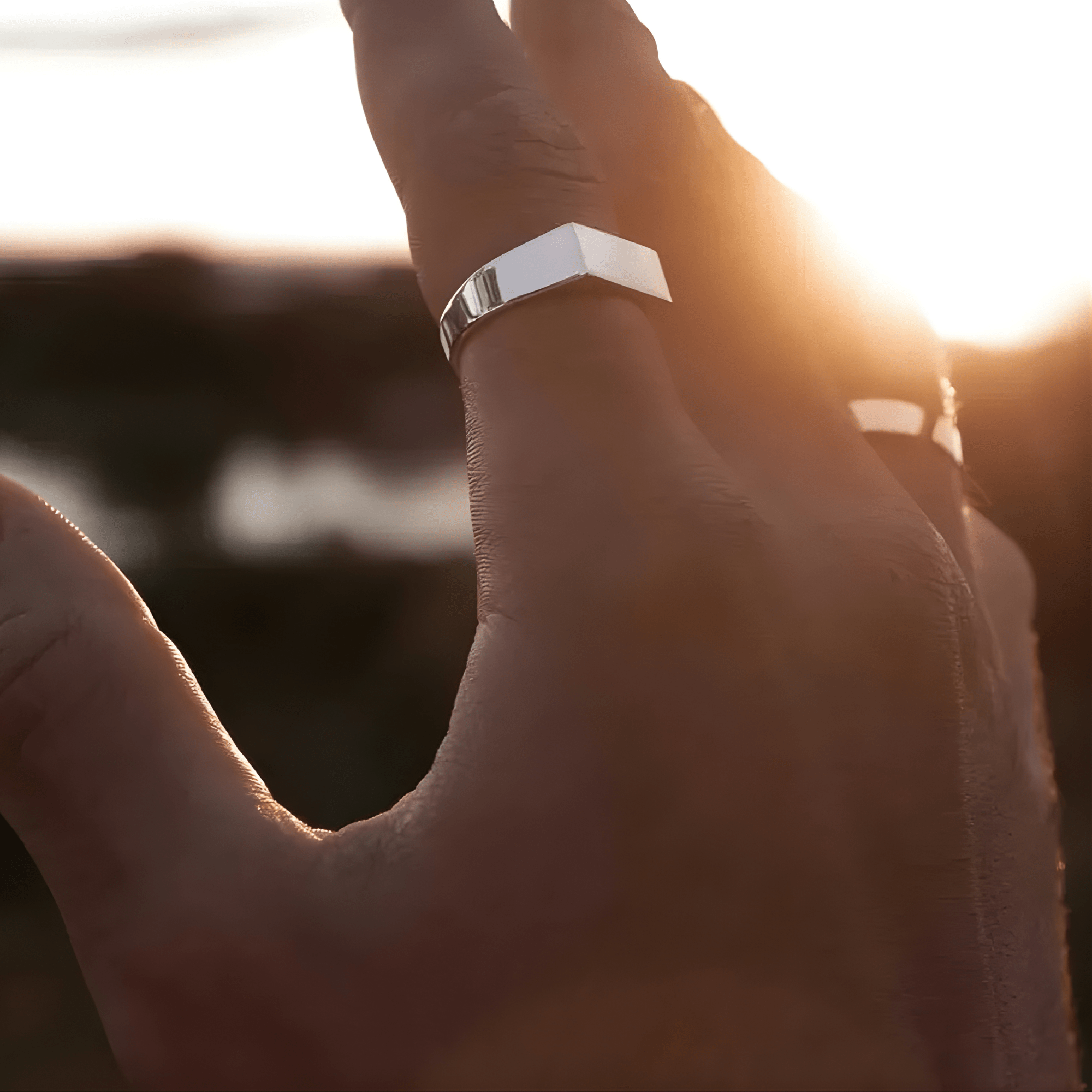 Men’s Geometric Open Ring – 18K Gold & White Gold Edition - Nikoleit