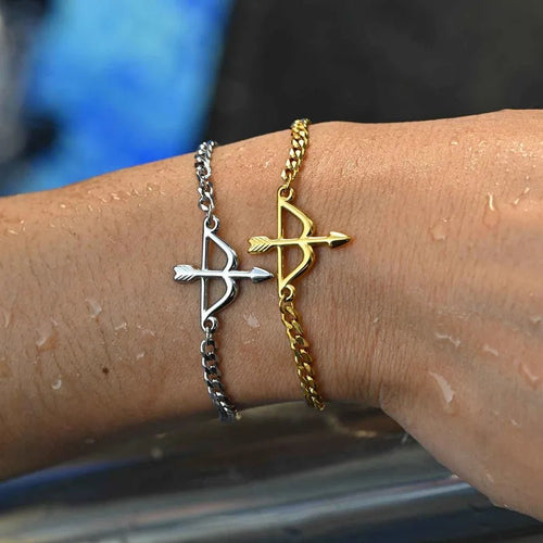 Men’s Stainless Steel Arrow Bracelet – 18K Gold or Silver Finish - Nikoleit