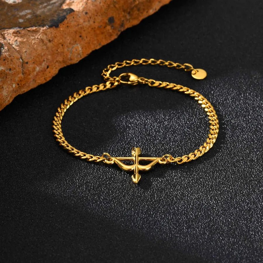 Men’s Stainless Steel Arrow Bracelet – 18K Gold or Silver Finish - Nikoleit
