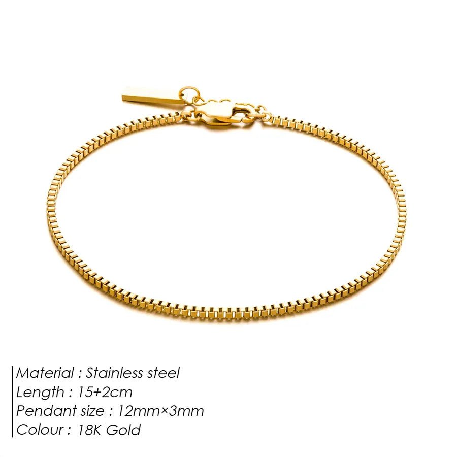 Men’s Stainless Steel Box Chain Bracelet - Nikoleit