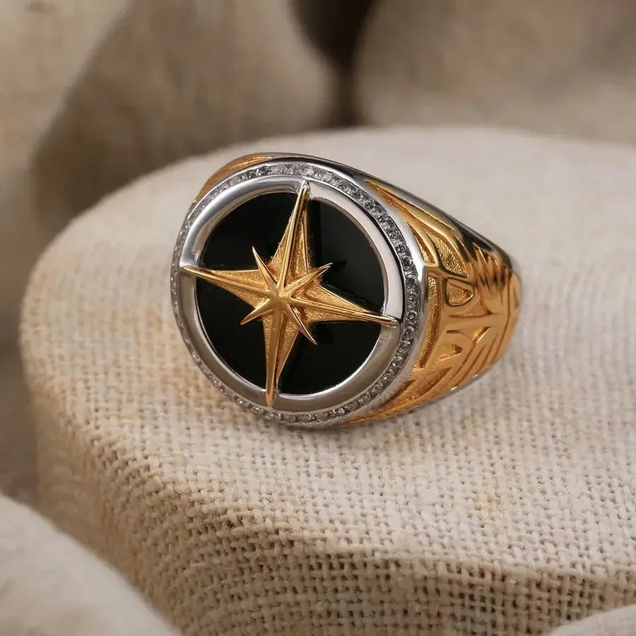 Men’s Star Ring – 925 Sterling Silver with Zircon Inlay - Nikoleit