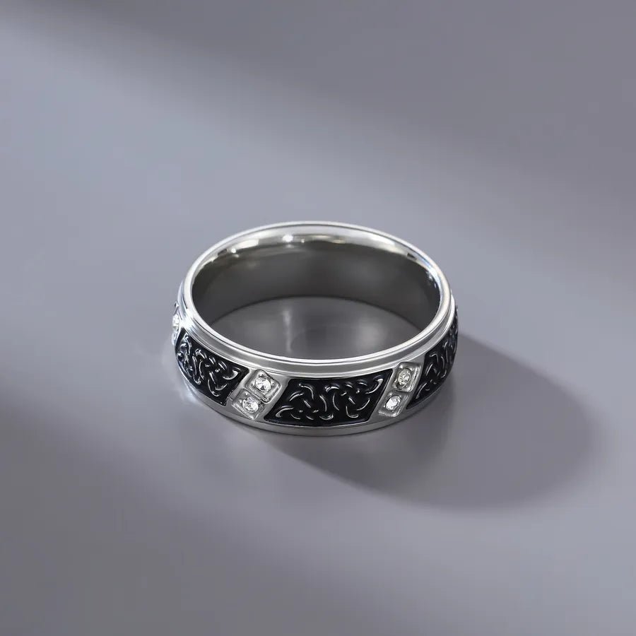 Men’s Titanium Steel Wave Pattern Ring – Symbol of Strength & Flow - Nikoleit
