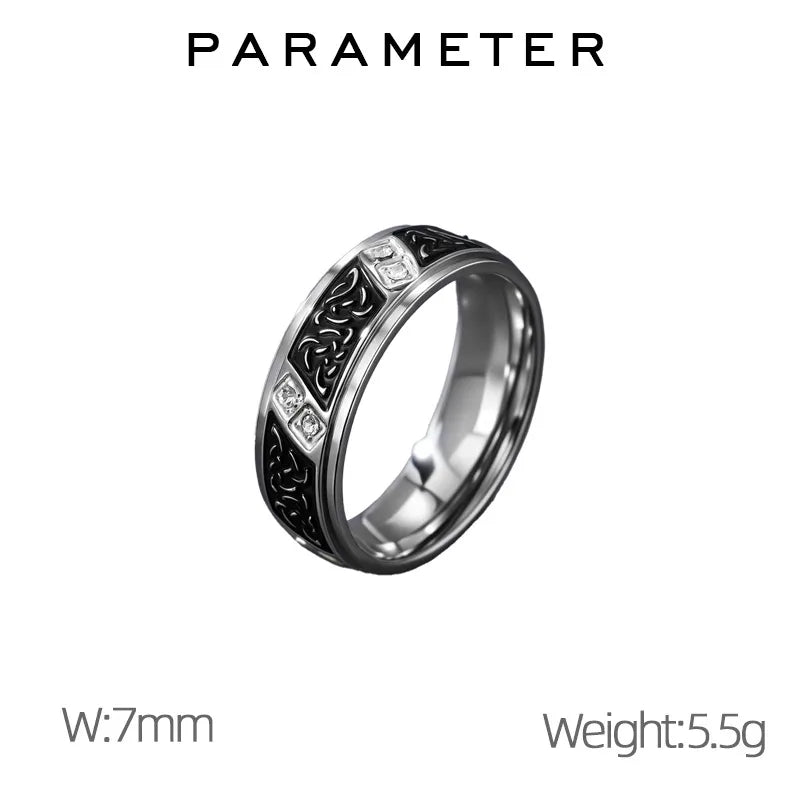 Men’s Titanium Steel Wave Pattern Ring – Symbol of Strength & Flow - Nikoleit
