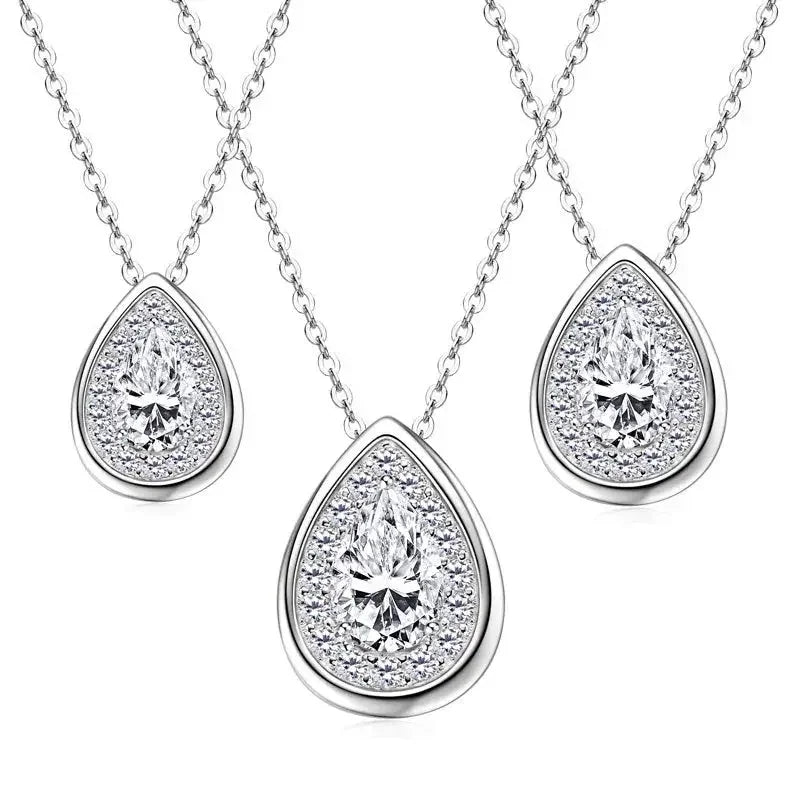 Moissanite Drop Necklace – 925 Sterling Silver, Luxury Choker - Nikoleit