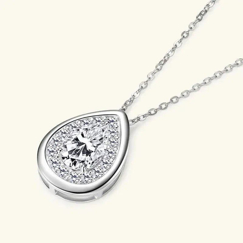 Moissanite Drop Necklace – 925 Sterling Silver, Luxury Choker - Nikoleit