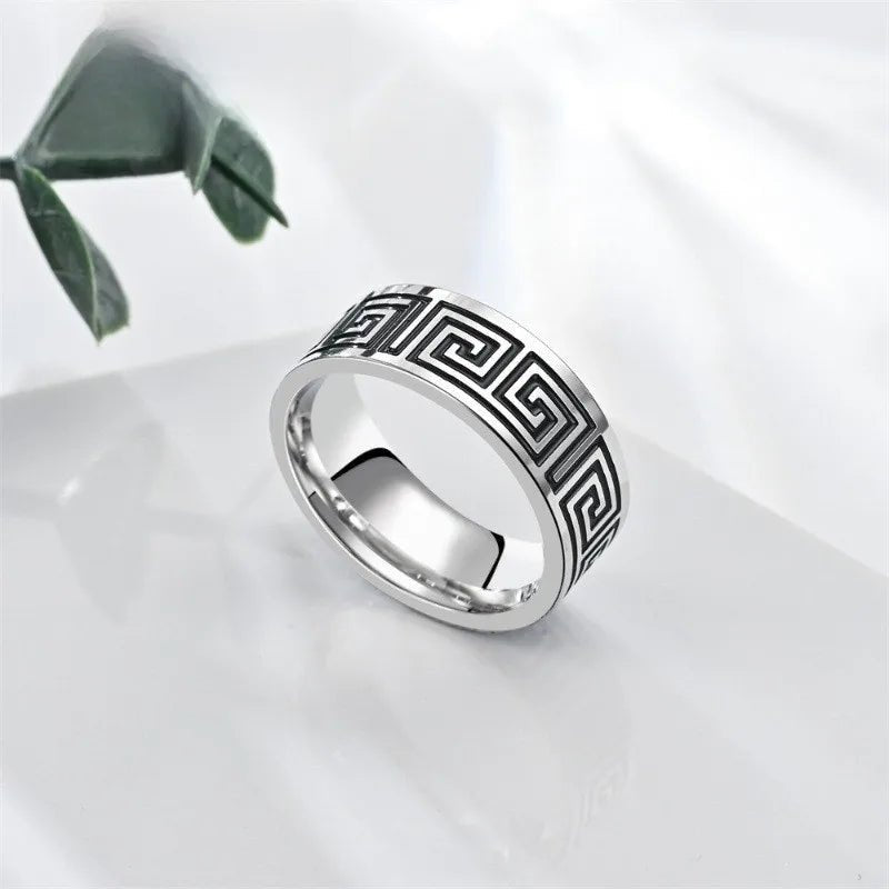 Obsidian Forge™ Titanium Steel Textured Men’s Ring - Nikoleit