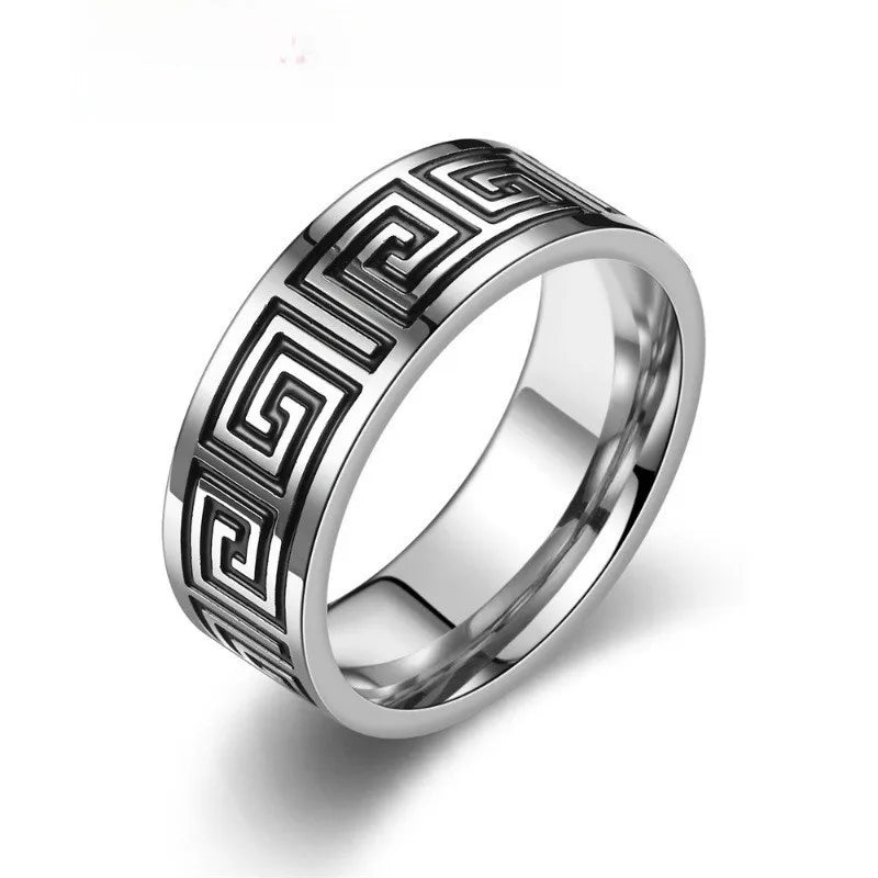 Obsidian Forge™ Titanium Steel Textured Men’s Ring - Nikoleit
