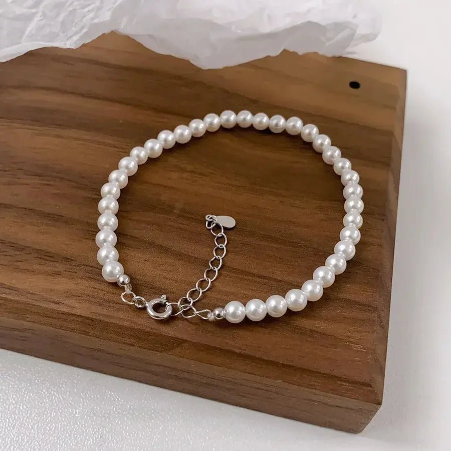 Pearl Shell Bracelet – 925 Sterling Silver, Minimalist & Elegant - Nikoleit