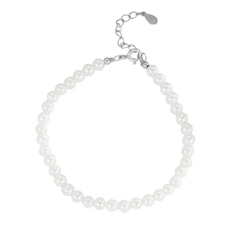 Pearl Shell Bracelet – 925 Sterling Silver, Minimalist & Elegant - Nikoleit