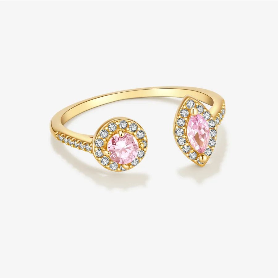 Rosé Lumière™ S925 Adjustable Pink Zircon Open Ring - Nikoleit