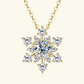 Snowflake Moissanite Necklace – 925 Sterling Silver Pendant - Nikoleit